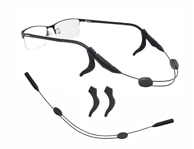 Feora9X Adjustable Eyeglass Strap With Ear Support, Sunglass Lanyard Neck Cord Retainer, Anti-slip Specs Holder for Glasses - Image 1