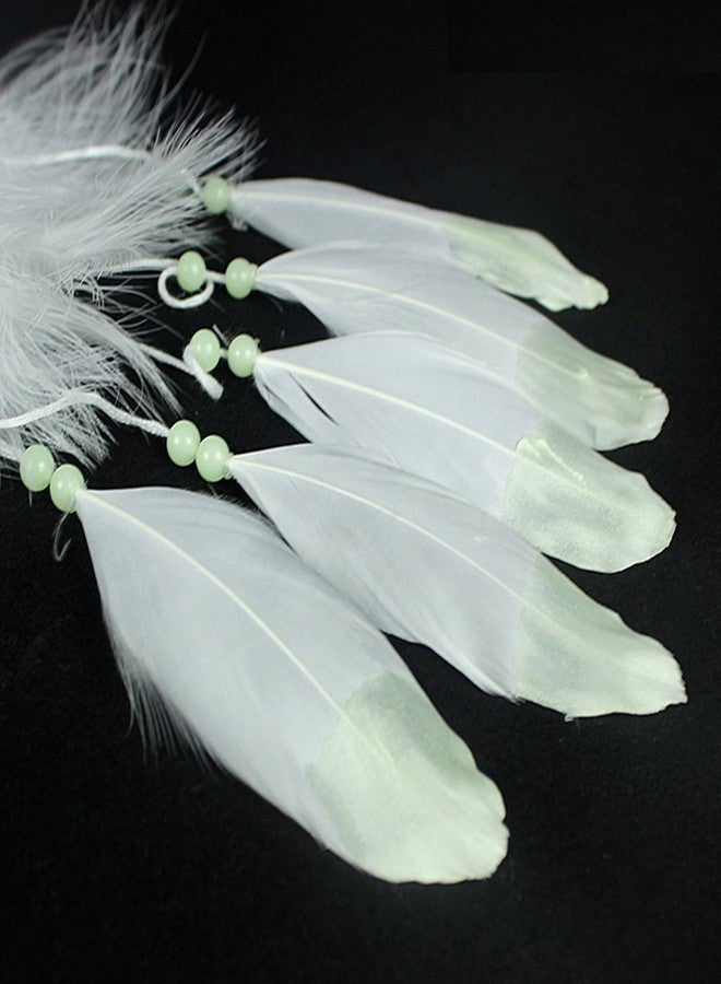 Toosunny Luminous Dream Catcher,Manual Feather Hanging Decor Dream Catcher for Car Kids Bed Room Wall Hanging Decoration Decor Ornament Craft,Dia 4.3inch/11cm (Type 2) - Image 4