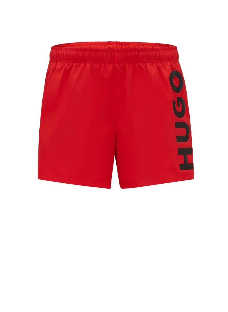 HUGO Quick-dry swim shorts with vertical logo print