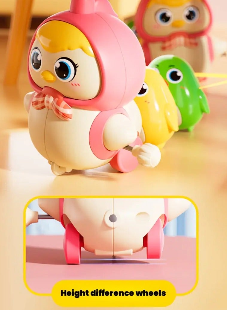 Exotic Wind-Up Mama Chicken Toy with 3 Chicks – Clockwork Spring Toy with Magnetic Adsorption & Wobble Motion - Image 1