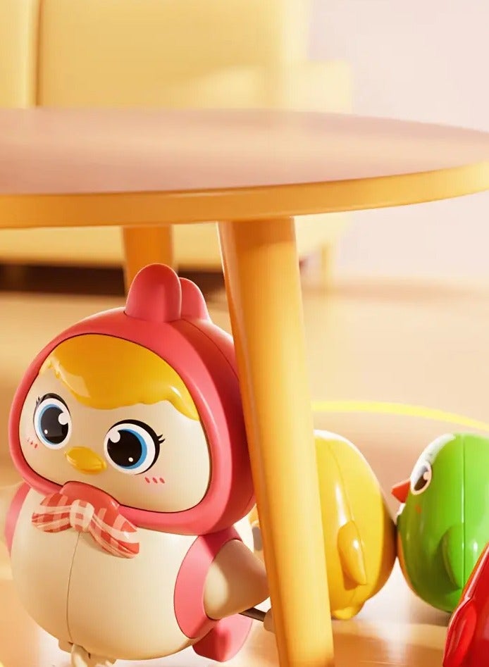 Exotic Wind-Up Mama Chicken Toy with 3 Chicks – Clockwork Spring Toy with Magnetic Adsorption & Wobble Motion - Image 5