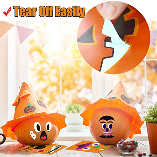 Funnlot Halloween Pumpkin Decorating Kit Crafts Face Stickers Halloween Pumpkin Decor Stickers Jack O Lantern Stickers Pumpkin Stickers for Kids Halloween Party Favors 24 Sheet - Image 4