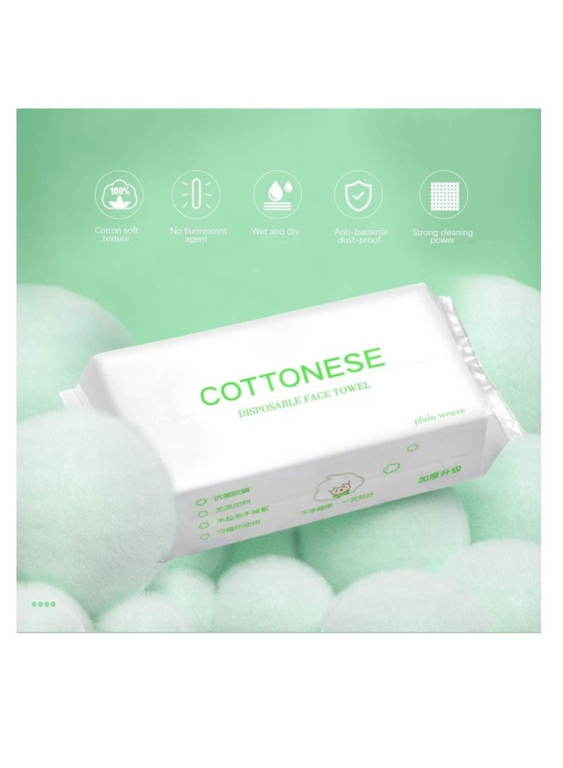 Disposable Face Towel, 100 Counts Facial Cotton Tissue Pure Cotton Dry Wipes Soft Makeup Remover Towel for Sensitive Skin Portable Face Wipesbaby Wipesfacial Wipes Cleansing Wipesremovable - Image 5