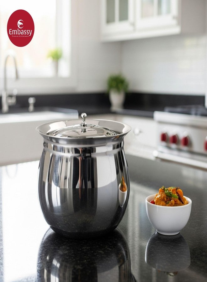 Embassy Stainless Steel French Madrasi Handi/Cooking Pot with Lid | 850 ml | Size 2 | Induction Friendly | Biryani Pot | Handi for Cooking Biryani, Curries, Sambar, Stews - Image 5