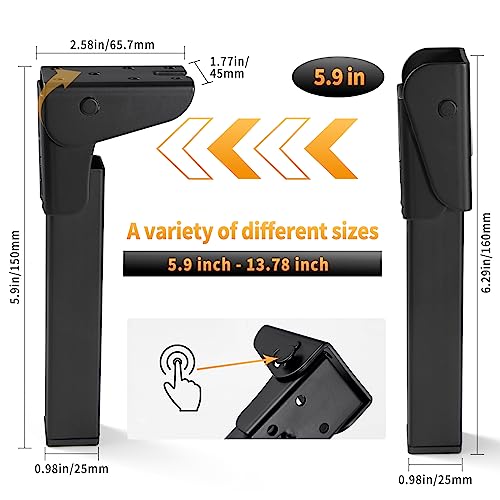 O.HSNYIU 4 Pcs Self Locking Folding Table Legs, 6", 8", 10", 12" Foldable Table Legs for Camping Tables Furniture DIY (5.9 inches / 15 cm) - Image 3