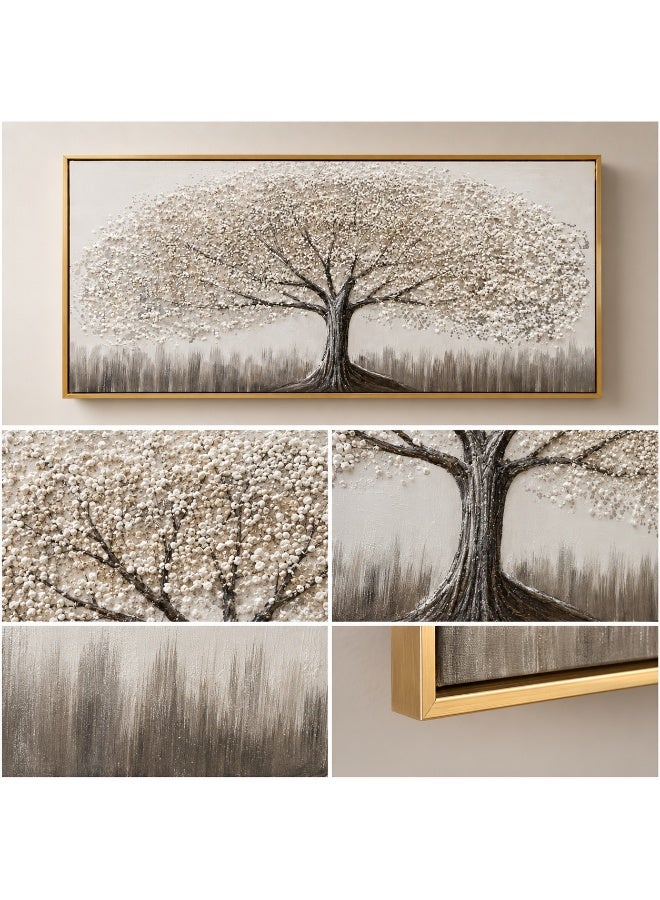Large Tree Wall Art 120x60cm, Luxury 3D Textured Wall Decor with Gold Frame, Modern Landscape Painting for Living Room, Office, Hotel &  Villa - Image 5