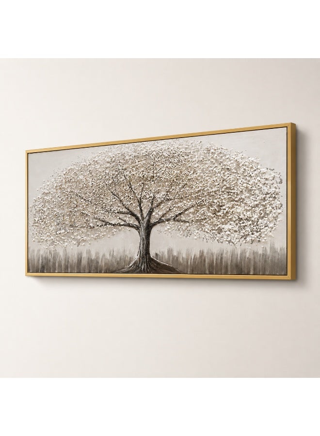 Large Tree Wall Art 120x60cm, Luxury 3D Textured Wall Decor with Gold Frame, Modern Landscape Painting for Living Room, Office, Hotel &  Villa - Image 3