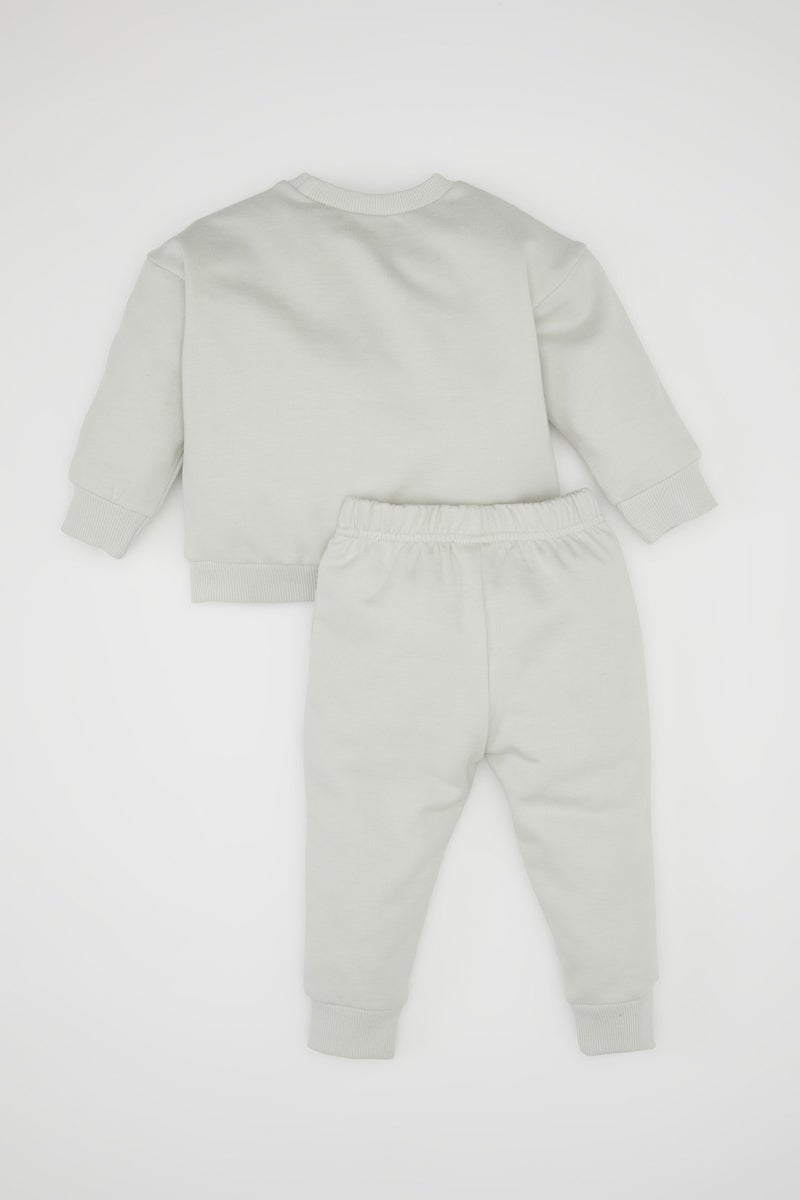 DeFacto Baby Boy Printed Crew Neck Sweatshirt Sweatpants 2 Piece Set  - Image 5