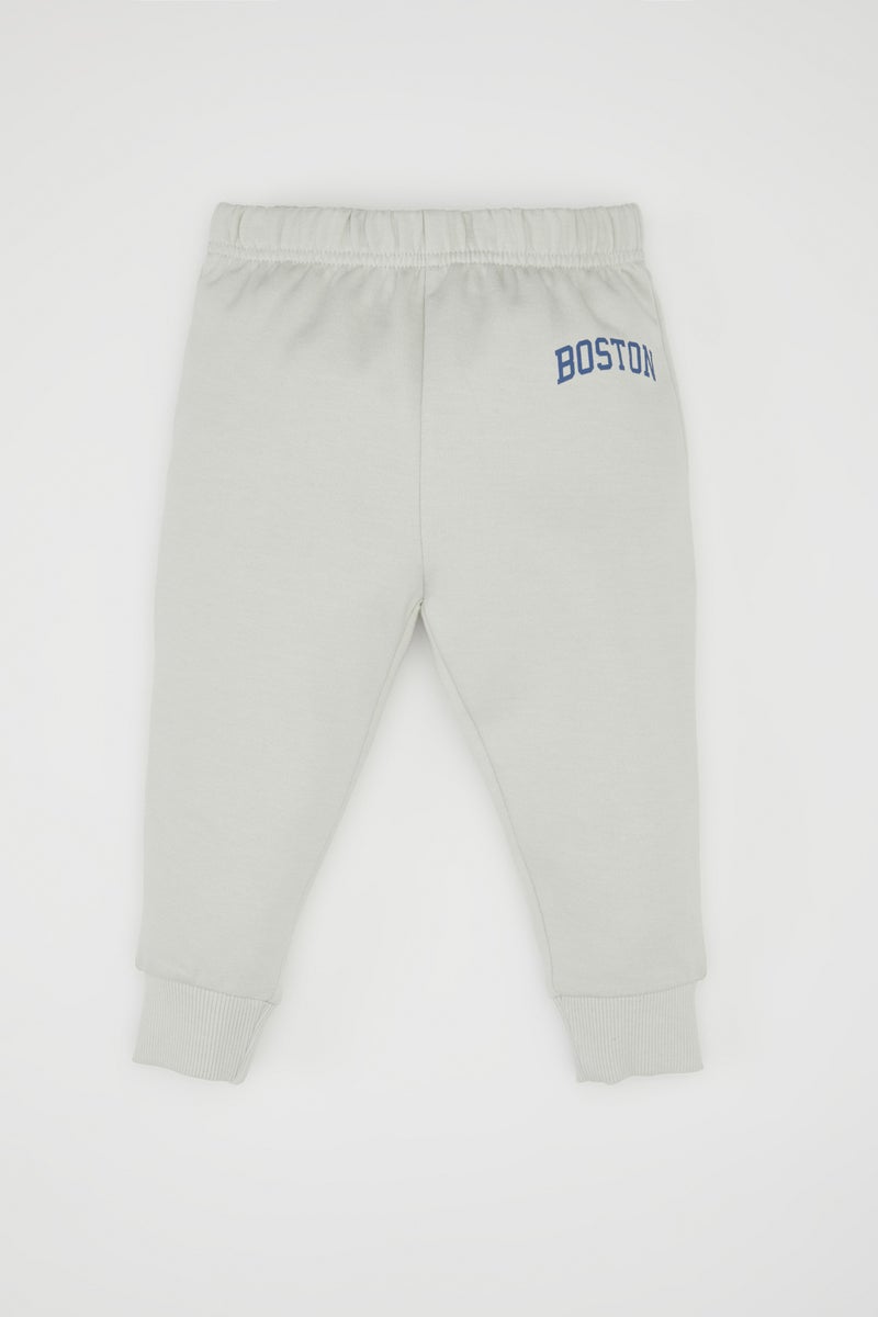 DeFacto Grey Baby Boy Printed Crew Neck Sweatshirt Sweatpants 2 Piece Set Casual - Image 2