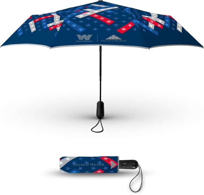 Weatherman Umbrella - Premium Small Compact Mini Umbrellas for Traveling - Windproof Umbrellaas Resists Up to 45 MPH Winds - Traveling Umbrellasa for Rain, Wind, Purse, Pocket, Backpack, Car - Portable Travel Umbrellas Easy Auto Open Close w/ Strong Fiberglass Frame - Image 1
