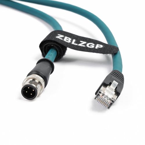 ZBLZGP M12 4 Position D-Coded Male to RJ45 Cat5e Ethernet Waterproof Cable Industrial Field-wireable Machinery Sensor Camera (2M) - Image 1