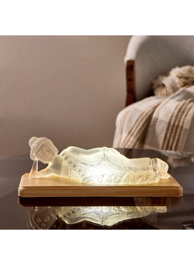 Home Box Asher Polyresin Resting with LED Accent on Wooden Base 31 x 11 x 9.5 cm - Image 5