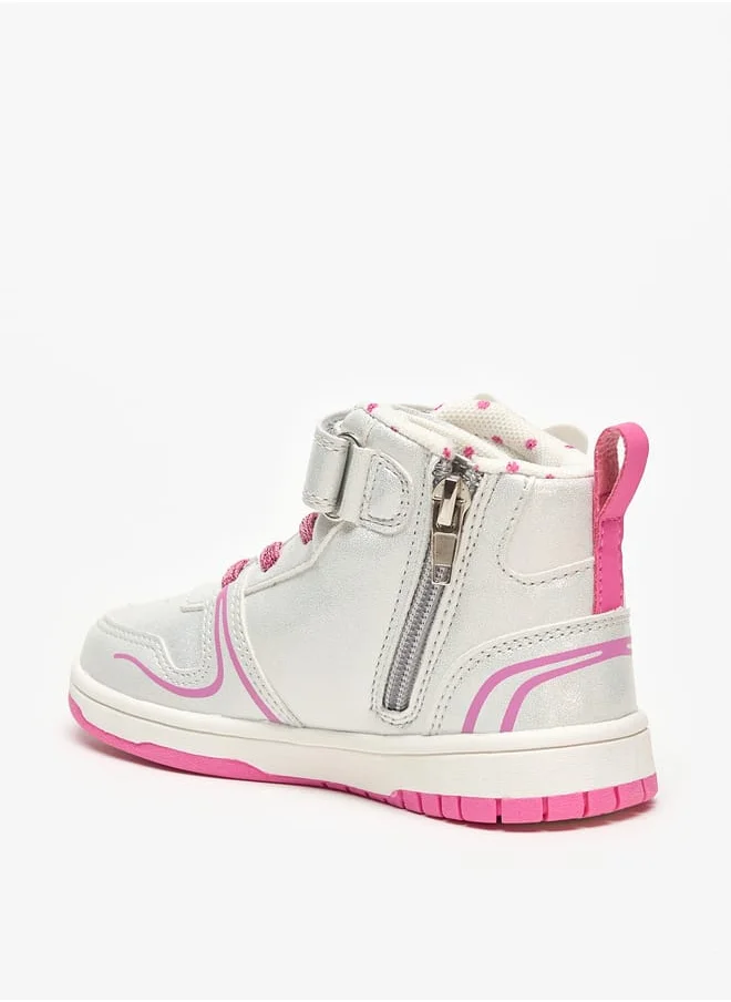 ديزني Minnie Mouse and Daisy Duck Print Sneakers with Hook and Loop Closure