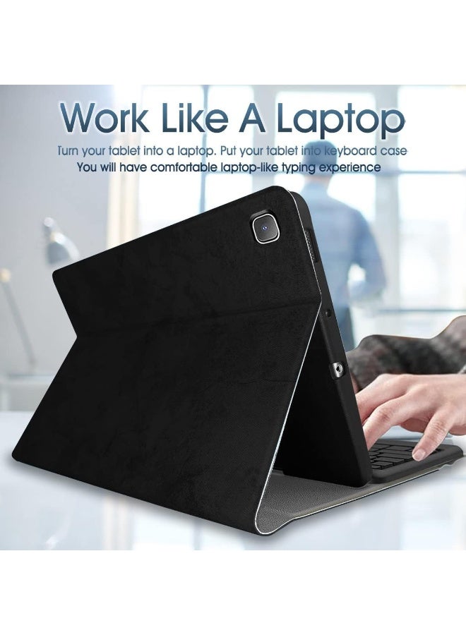 نيو حافظة لوحة مفاتيح لجهاز Samsung Galaxy Tab S5e مقاس 10.5 بوصة (2019) - غطاء نحيف من جلد البولي يوريثان مع لوحة مفاتيح بلوتوث قابلة للفصل، وحامل متعدد المشاهدات، وخاصية السكون/التنشيط التلقائي، وحماية كاملة - متوافق مع أجهزة T720/T725/T727 - Image 2