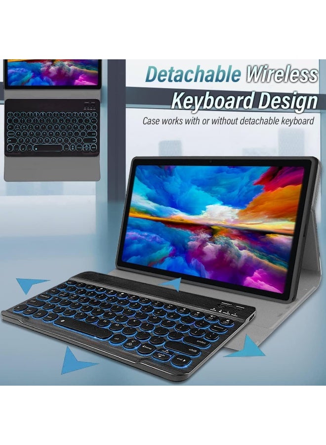 نيو حافظة لوحة مفاتيح لجهاز Samsung Galaxy Tab S5e مقاس 10.5 بوصة (2019) - غطاء نحيف من جلد البولي يوريثان مع لوحة مفاتيح بلوتوث قابلة للفصل، وحامل متعدد المشاهدات، وخاصية السكون/التنشيط التلقائي، وحماية كاملة - متوافق مع أجهزة T720/T725/T727 - Image 3