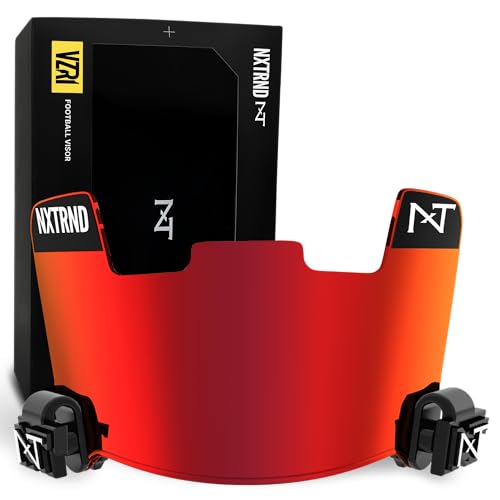 NXT NXTRND Nxtrnd VZR1 Football Visor, Flat Lens Technology, Fits Adult & Youth Football Helmets (Red) - Image 1