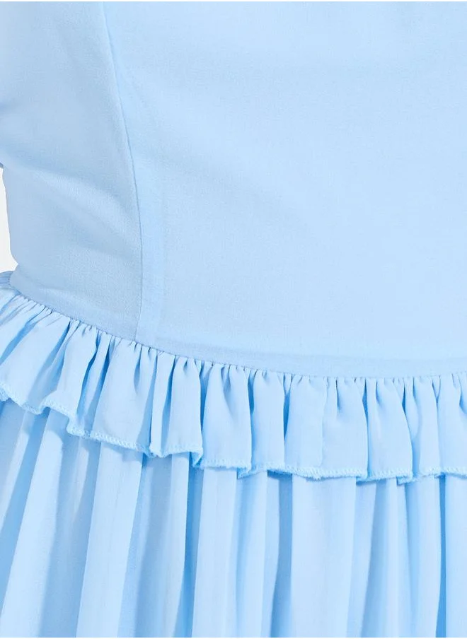 Styli Strappy Maxi Dress with Ruffle Detail