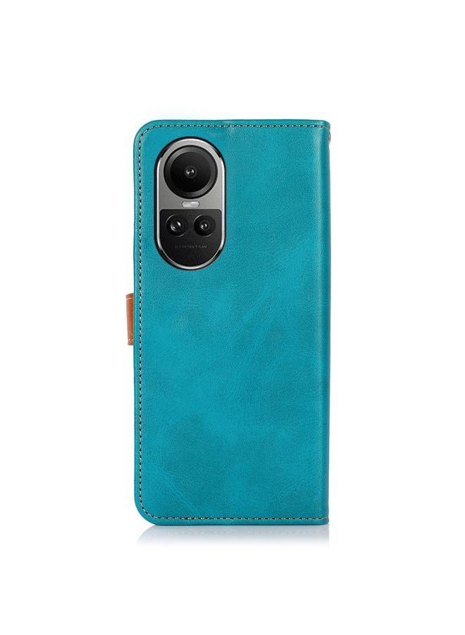 S-TOP Case For OPPO Reno10 / Reno10 Pro Global KHAZNEH Dual-color Cowhide Texture Flip Leather Phone Case - Image 3