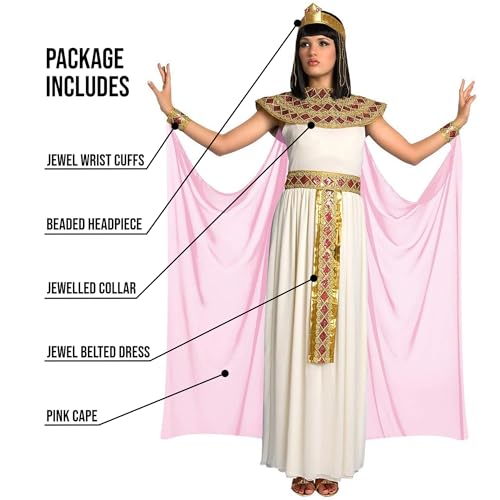 Morph Cleopatra Costume Women, Egyptian Costume Woman, Cleopatra Costumes, Cleo De Nile, Halloween Costumes for Women Adult, Medium - Image 2