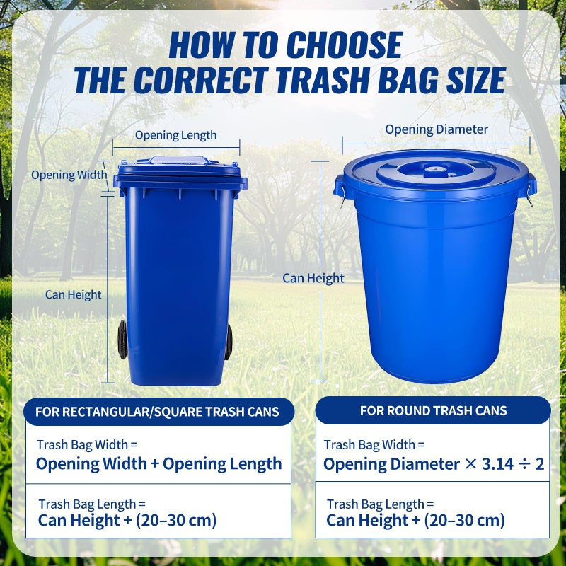 AROIC 120 Count 55-60 Gallon Trash Bags, Tear-Free Large Black Garbage Bags for Kitchen, Office, Outdoor, Commercial Use, Lawn and Leaf Bags, Lightweight 17 Micron Design for Daily Dry Waste - Image 5