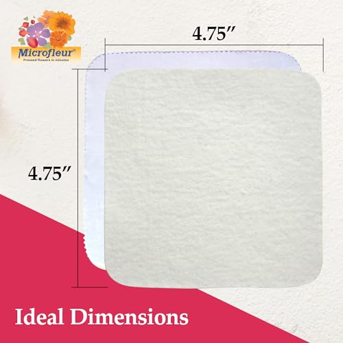 Microfleur - Regular Microwave Flower Press Refill Pack - Floral Art Crafting Accessory, Creative Pressing, DIY Handicrafts Creations for Plant Lovers, Replacement Washable Cotton Liners - 5" (13 cm) - Image 2