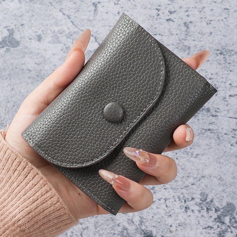 Multifunctional Solid Color PU Leather Wallet, RFID Blocking Design Portable Daily Storage Purse for Cards Cash Coin Business Use - Image 1