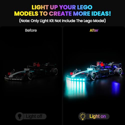 Hilighting Upgraded Led Light Kit Compatible with Lego MercedesAMG F1 W15 Race Car Building Set Lights Decoration Compatible with Lego 77244 Model Not Included - Image 5