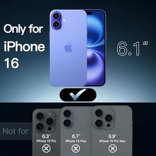 JETech Case for iPhone 16 61Inch NonYellowing Shockproof Phone Bumper Cover AntiScratch Clear Back Ultramarine - Image 3