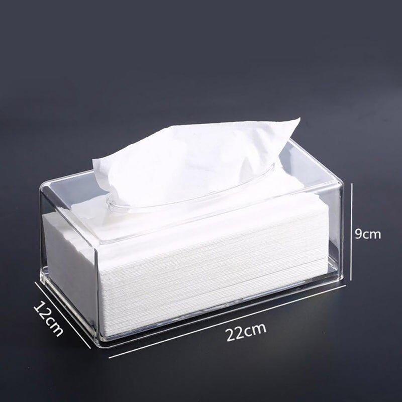 Acrylic Rectangular Tissue Box Holder For Home Bathroom And Desktop Organizer - Image 3