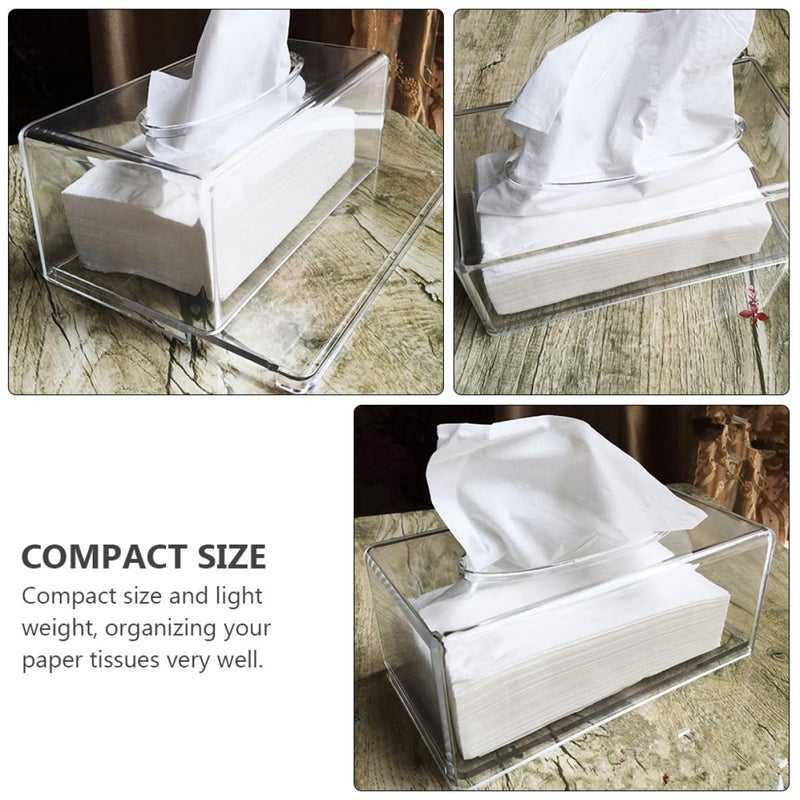 Acrylic Rectangular Tissue Box Holder For Home Bathroom And Desktop Organizer - Image 4