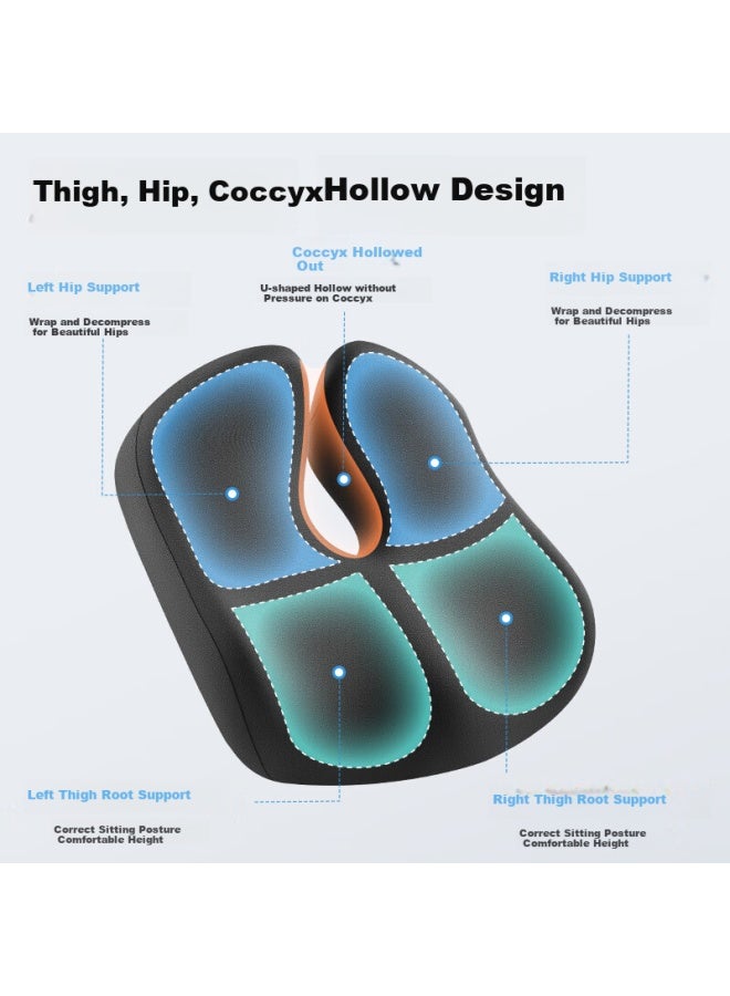 Mixiaoshu Chair Cushion, Office Seat Comfort Aid, Memory Foam, All-season Buttock Pad, Chair Seat Cushion Pad - Image 2
