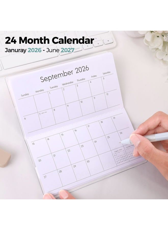 Skydue Pocket Calendar 2026-2027 for Purse, 2026-2027 Pocket Planner 24 Months with Soft Waterproof Cover and Premium Paper, 6.5" x 3.5", Bloom - Image 5