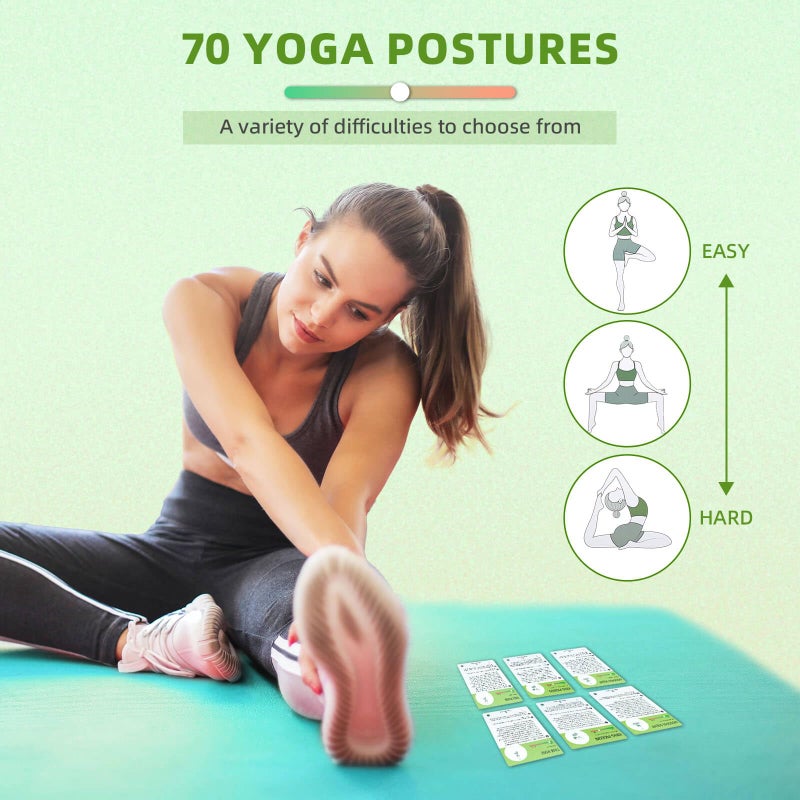 TurnOnLove Yoga Exercise Cards-Yoga Poses Poster Workout Cards for Women, Yoga Stuff Set of 70 Flash Cards for Home & Gym - Image 3