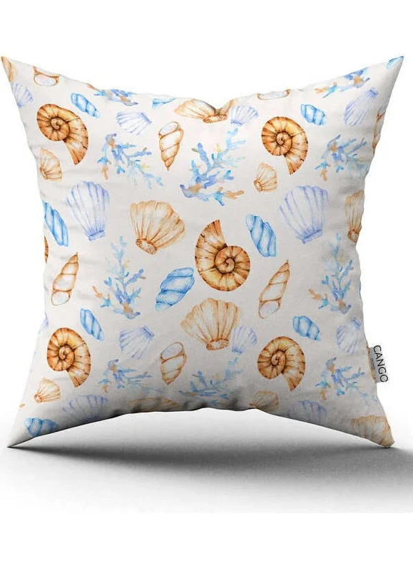 Cango Home Blue Orange Marine Patterned Digital Printed Throw Pillow Cover CGH1135