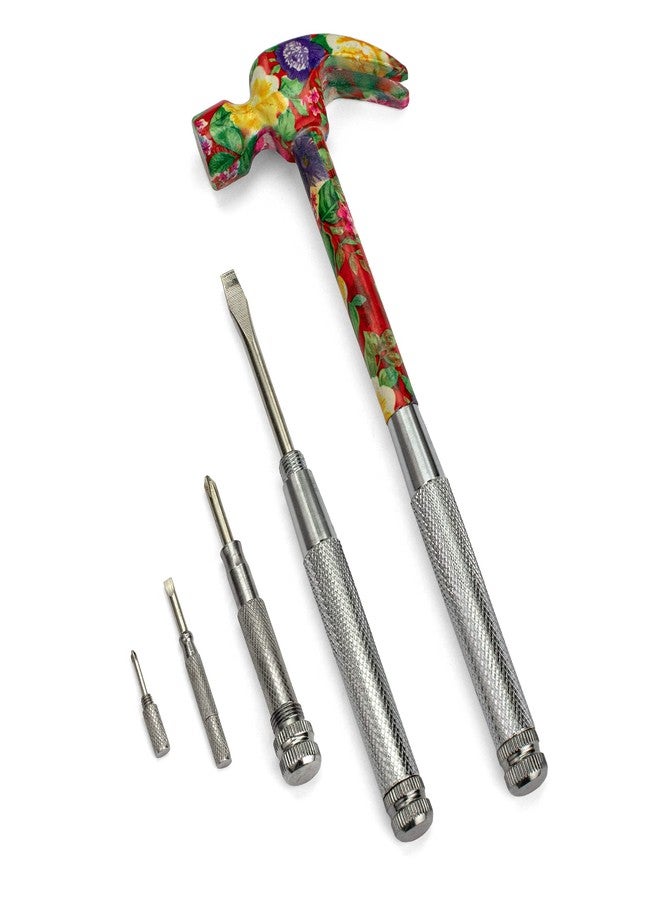 ENKAY - 6 in 1 Flower Hammer & Screwdriver, Multifunction Hammer Tool with Floral Print (Pattern 6) - Image 1