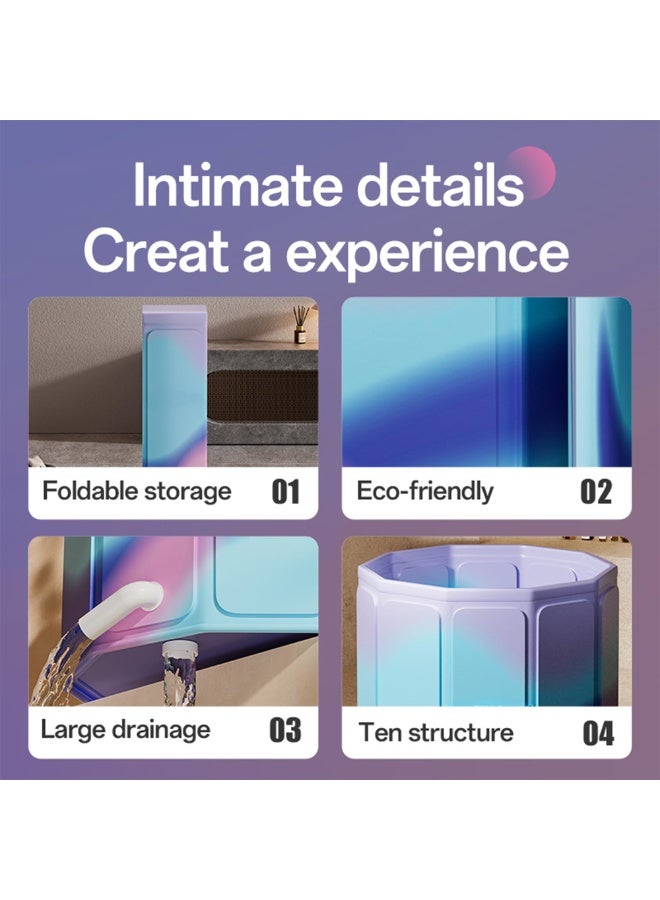 WALALLA Large Capacity Hot & Cold Therapy Tub Portable Foldable Soaking Bathtub with Thick Insulation for Home Shower/Outdoor Use, Quick Muscle Recovery, No Setup (Aurora violet 70*66cm) - Image 5