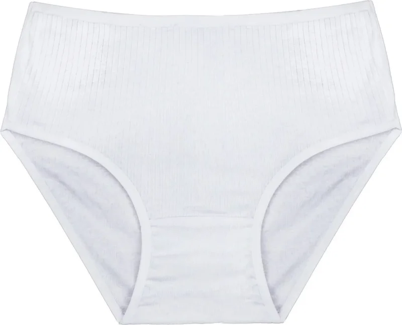 KYC Shopping 6 Pieces Mixed Color Cotton High Waist Bato Ribbed Camisole Women's Panties