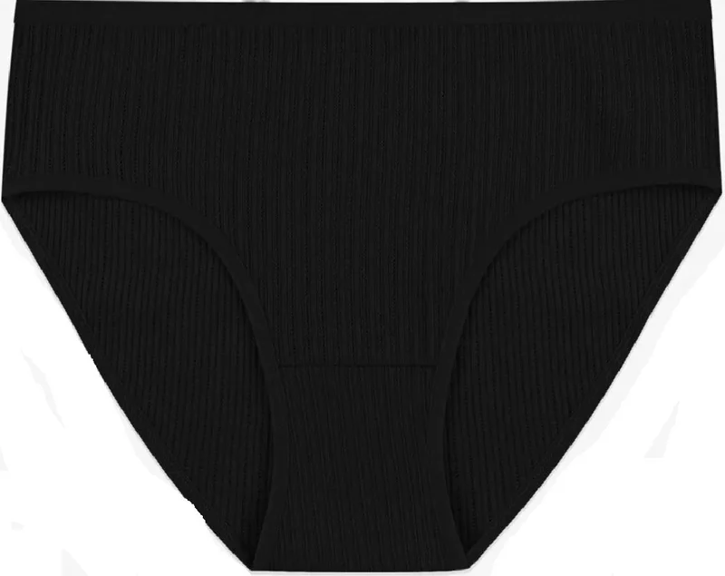 KYC Shopping 6 Pieces Mixed Color Cotton High Waist Bato Ribbed Camisole Women's Panties