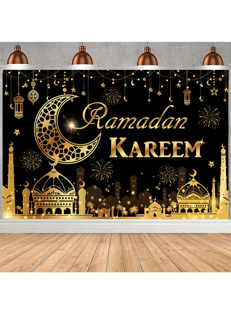 Aikanbo amadan Mubarak Eid Mubarak Party Decorations,Ramadan Party Backdrop Ramadan Party Decoration Banner,Islamic Hanging Banner for Indoor and Outdoor - Image 1