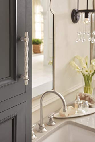 Amerock Cabinet Pull Marble WhitePolished Nickel 6516 inch 160 mm Center to Center Carrione 1 Pack Drawer Pull Drawer Handle Cabinet Hardware - Image 3