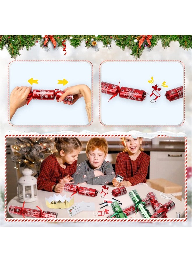 Lumiparty 10 Pack 10" Christmas Non-Snap Party Table Favors, Luxurious Golden Snowflake Design Party Table Favors with Party Hat, Joke & Xmas Gift for Kids Christmas Parties Dinners and Holidays(Red+Green) - Image 3