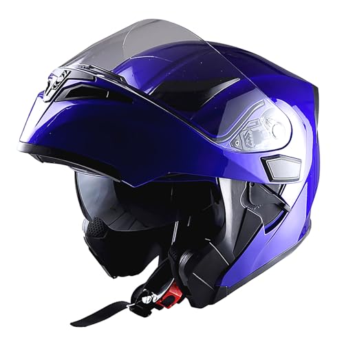 1Storm Motorcycle Modular Full Face Helmet Flip up Dual Visor Sun Shield: HB89 Glossy Blue - Image 2