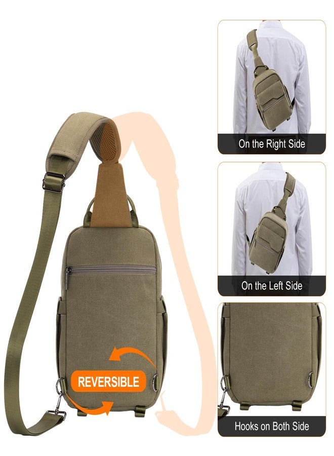 Cwatcun Camera Sling Bag Compact Large Camera Case, Waterproof Canvas Crossbody Camera Bag with Rain Cover, Travel Photography Bag for Canon Nikon Sony Fuji DSLR/SLR/Mirrorless Cameras, Lens, Green - Image 4