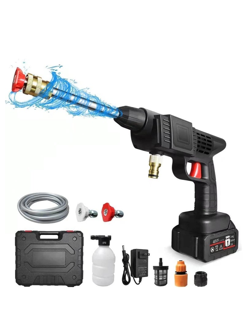 48V High Pressure Washer, Car Washing Machine, Cordless Portable Electric Water High Pressure Washer Gun, Used for Floor Cleaning of Car Washes and Garden Watering - Image 1