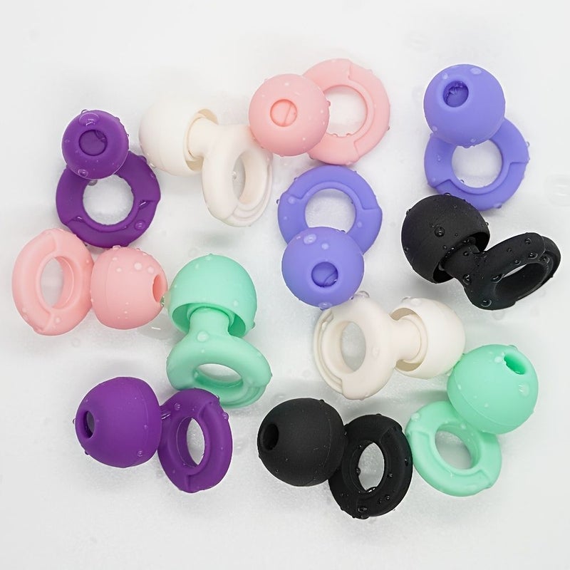 Pink Silicone Reusable Ear Plugs Loop Design Soft Comfort Sleep Work Travel Washable 4 Pairs - Image 3