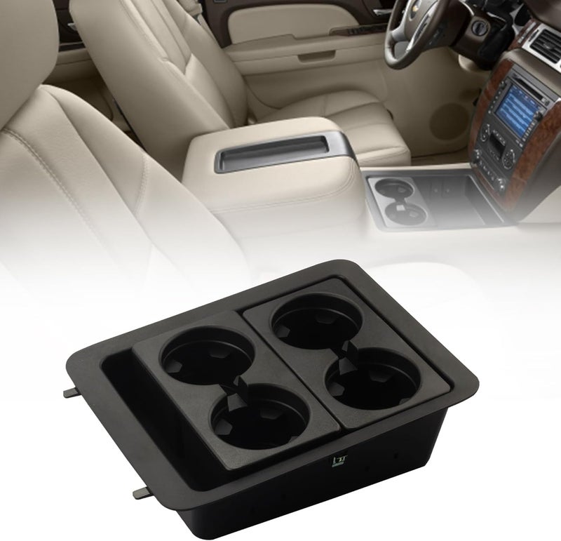 Dasbecan Front Center Console Cup Holder Replacement Compatible with Chevrolet Avalanche 2007-2013 Silverado Suburban Tahoe GMC Sierra Yukon XL 2007-2014 Replaces# 22860866 - Image 1