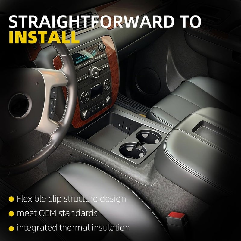 Dasbecan Front Center Console Cup Holder Replacement Compatible with Chevrolet Avalanche 2007-2013 Silverado Suburban Tahoe GMC Sierra Yukon XL 2007-2014 Replaces# 22860866 - Image 4