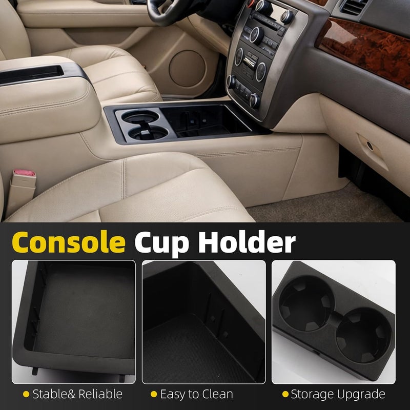 Dasbecan Front Center Console Cup Holder Replacement Compatible with Chevrolet Avalanche 2007-2013 Silverado Suburban Tahoe GMC Sierra Yukon XL 2007-2014 Replaces# 22860866 - Image 2