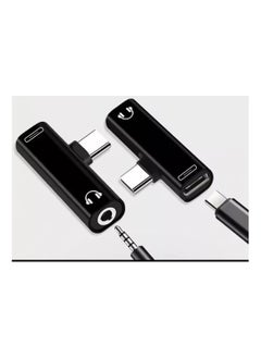 XTREAM Type C to 3.5m Headphone Adapter Splitter for Mobile Phone Charging and Headphone Play 2 in 1 Type C to 3.5m Splitter Cable Charging Cable Dual Aux Jack Headphone and Charger  - Image 1