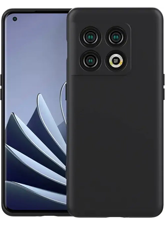 غطاء واقي لهاتف OnePlus 10 Pro، غلاف خلفي ناعم رفيع من TPU، غطاء سيليكون مرن متوافق مع OnePlus 10 Pro - أسود